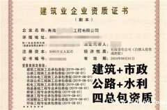 转让_青海建筑+市政+公路+水利四总包资质公司