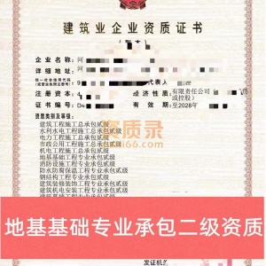 河南省南阳市地基基础专业承包二级资质公司转让