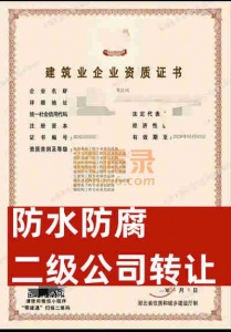 湖北省宜昌市防水防腐专业承包二级资质公司转让