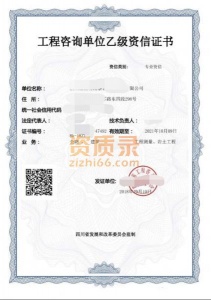 工程资信乙级资质