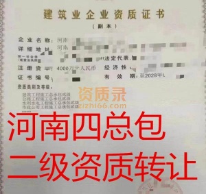 河南四总包公司转让