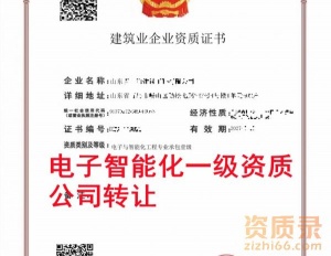 山东电子智能化一级资质公司转让出售