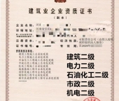 河南建筑二级,电力二级,市政二级,石油化工二级,机电二级资质公司转让出售